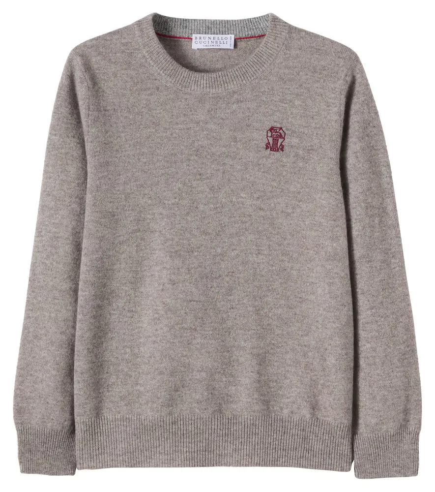 Logo Cashmere Sweater by Brunello Cucinelli Kids