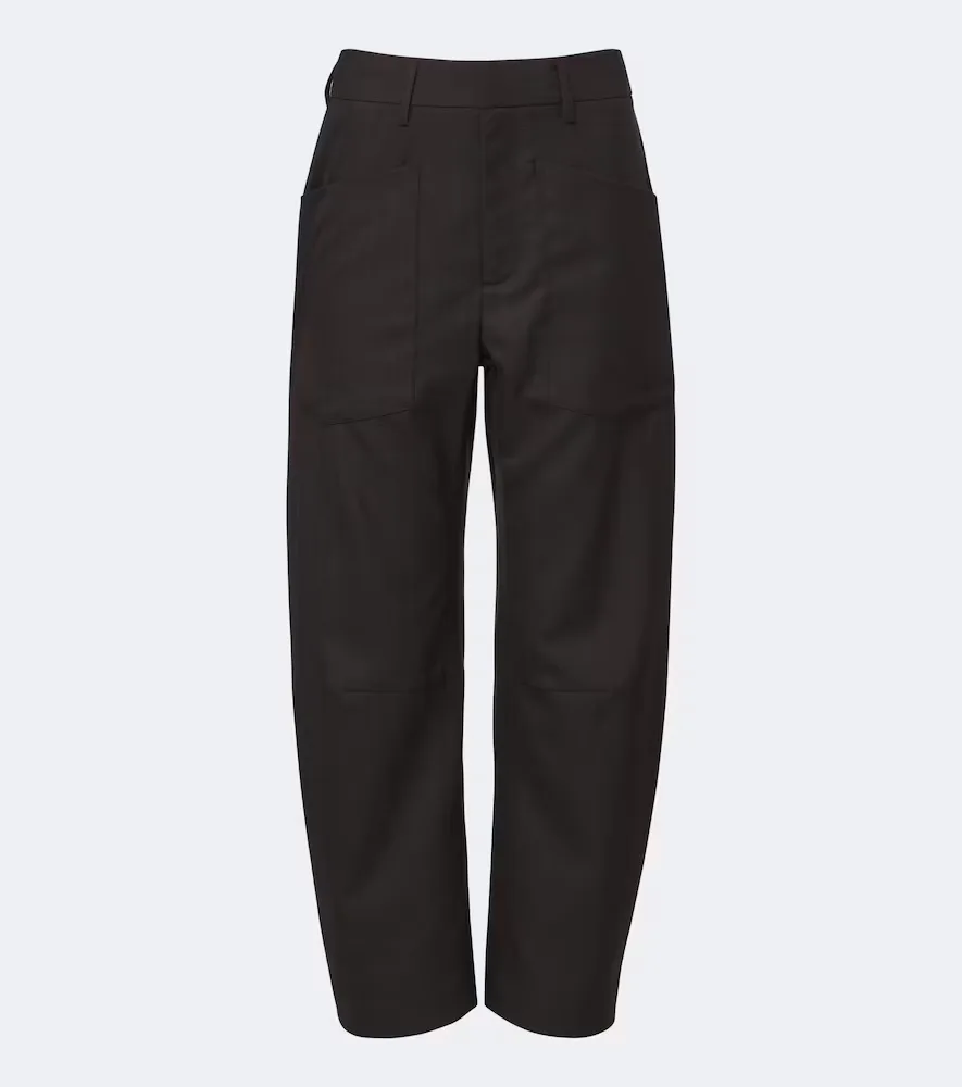 Shon Virgin Wool Barrel-Leg Pants by Nili Lotan