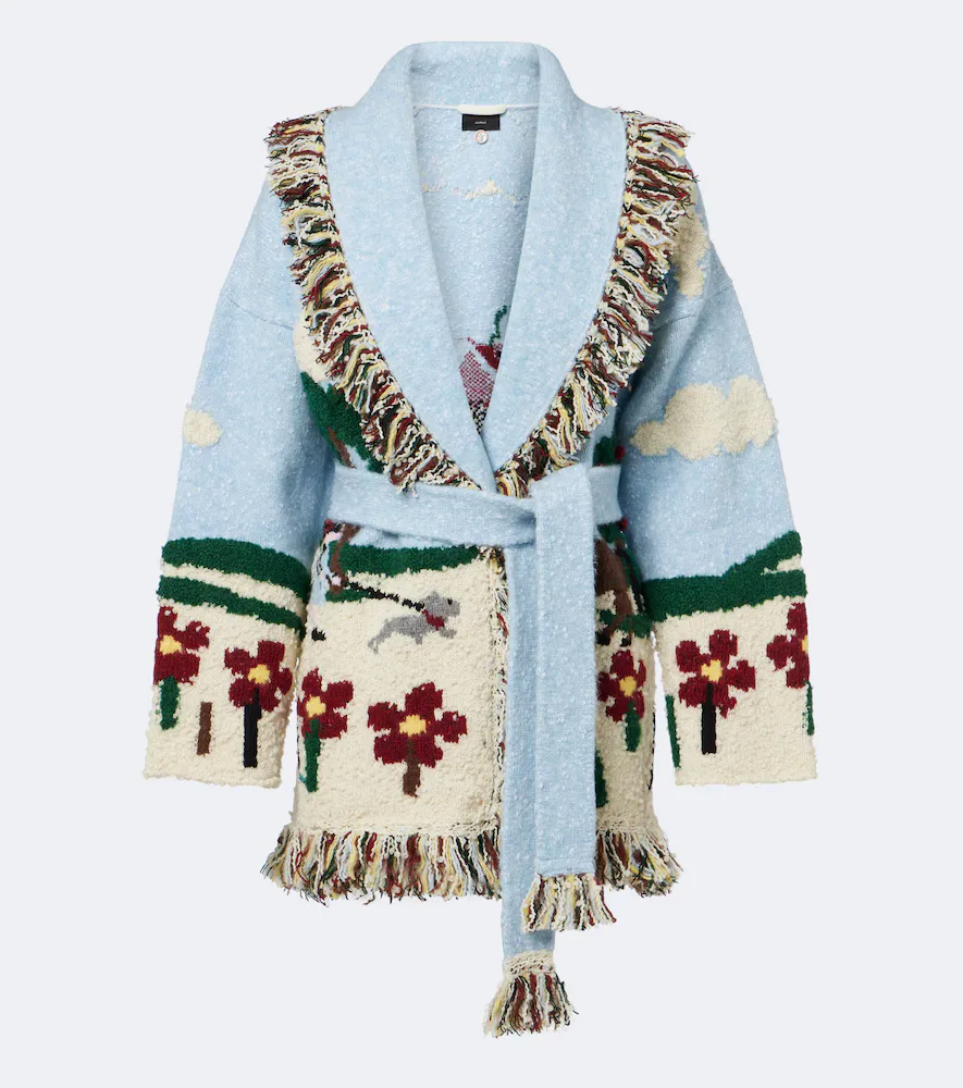 Casa Alanui Intarsia Wool-Blend Cardigan by Alanui