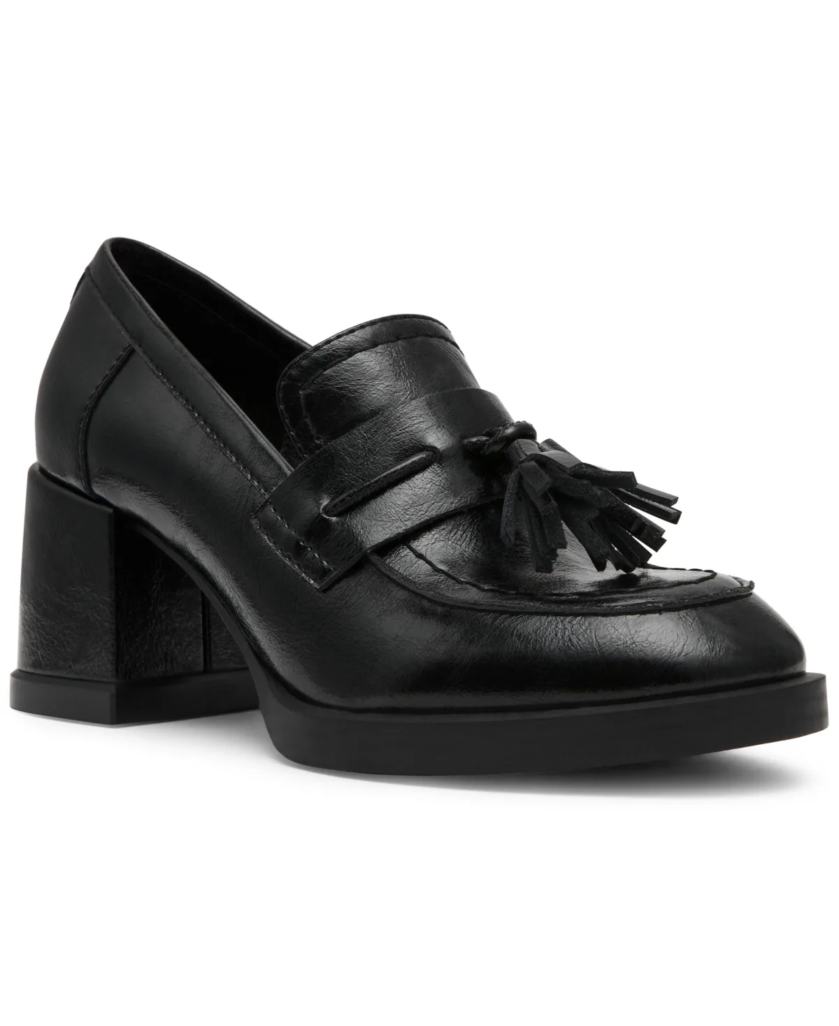 Bettie Block Heel Tassel Loafer Pumps
