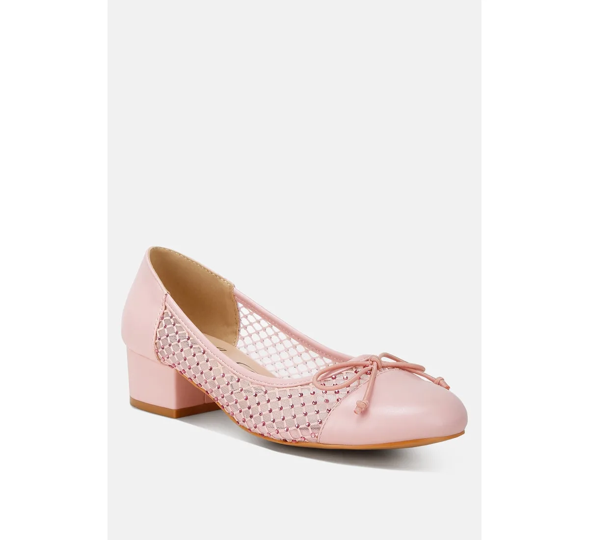 Tudum Rhinestone Detail Mesh Ballerinas by London Rag