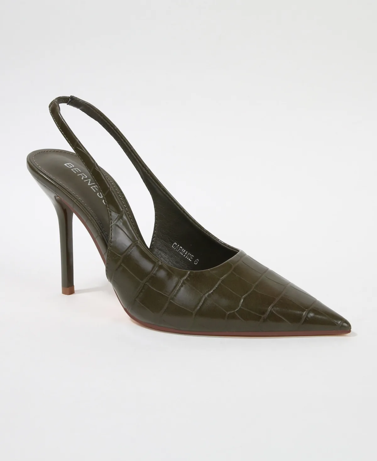 Carmine Croco-Embossed Slingback Stiletto Pumps by Berness