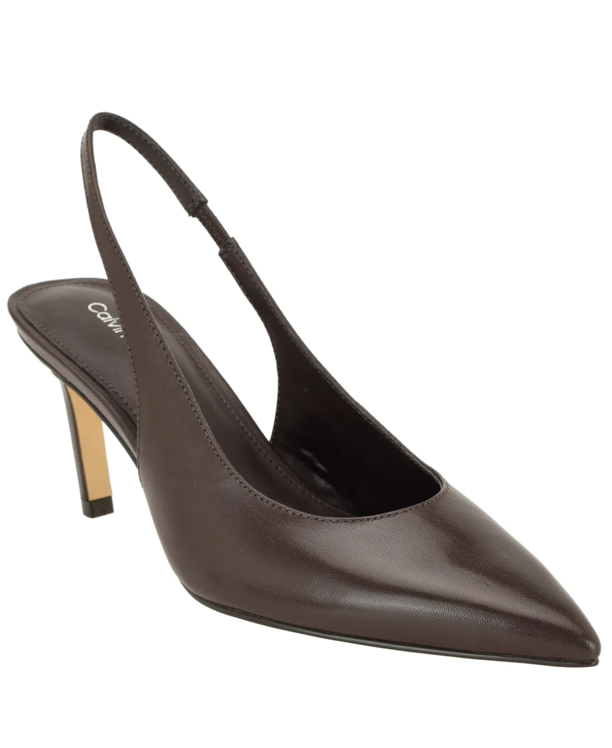 Biancya Leather Pointed Toe Slingback Pumps by Calvin Klein