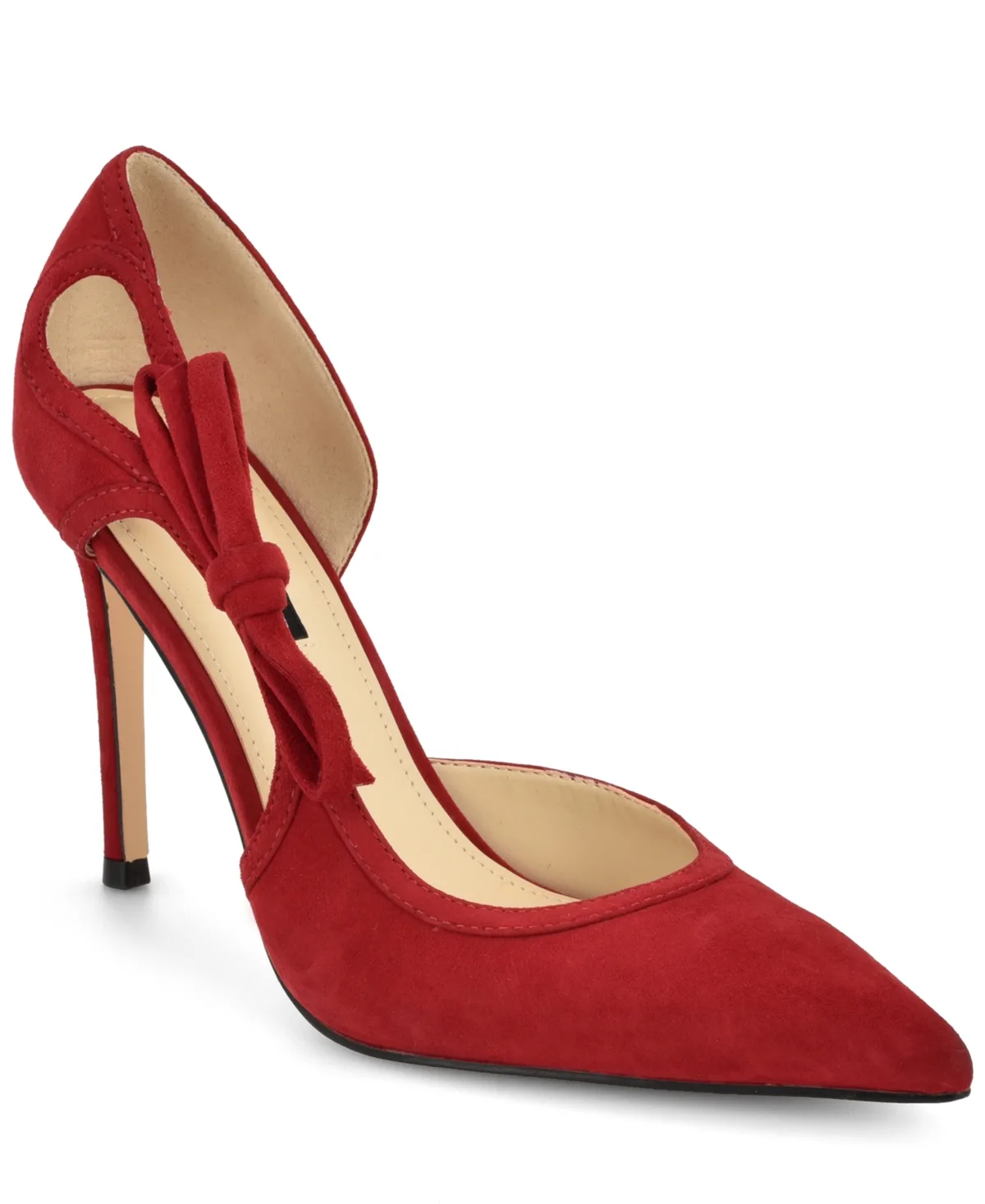 Famila Bow D'Orsay Suede Slip-On Dress Pumps by Nine West