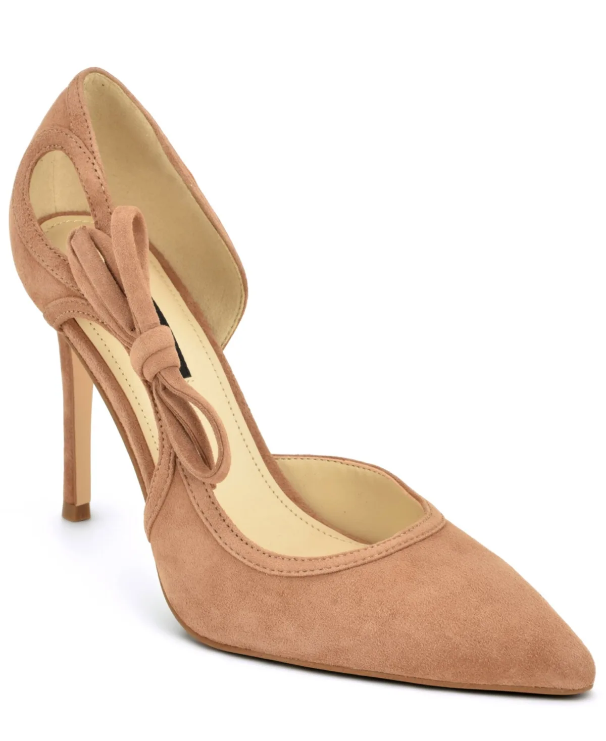 Famila Bow D'Orsay Suede Slip-On Dress Pumps