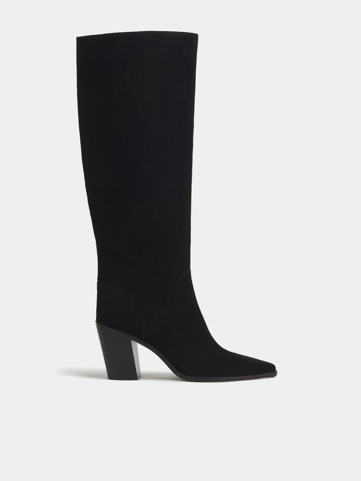 Dominique High Knee Boot Black Suede