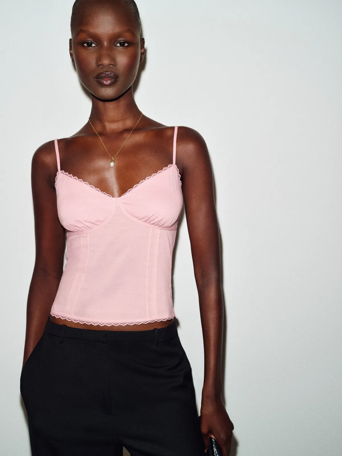 Karissa Top Pink Lace by Reformation
