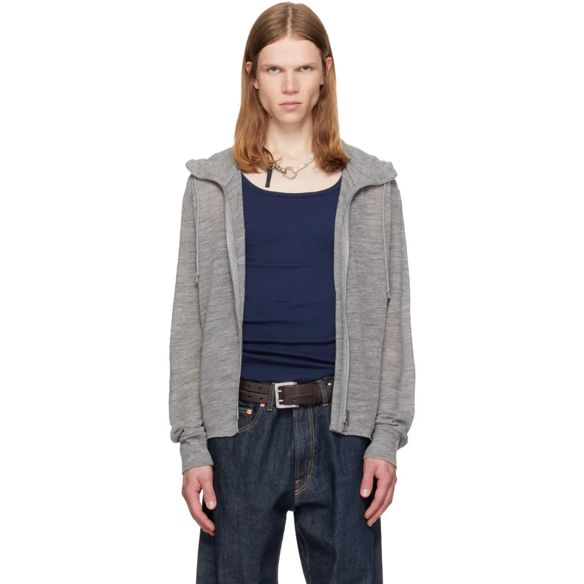 Light Wool Zip Hoodie by TONYWACK