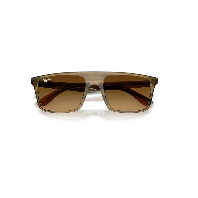 Rb2222 Sunglasses Striped Green Frame Brown Lenses by Ray-Ban