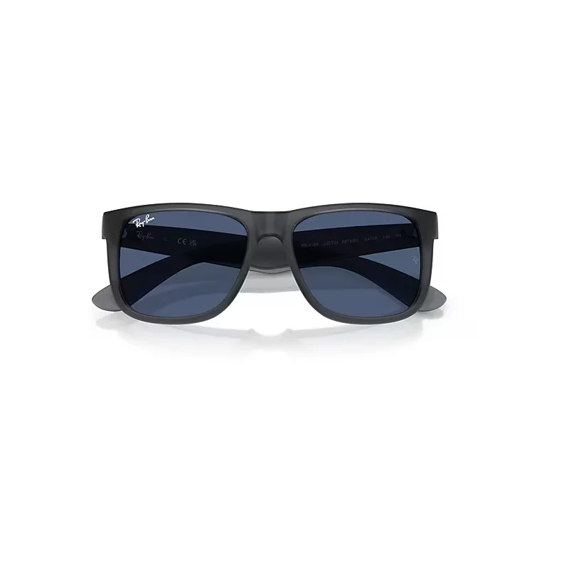 Justin Classic Sunglasses Opal Grey Frame Blue Lenses by Ray-Ban