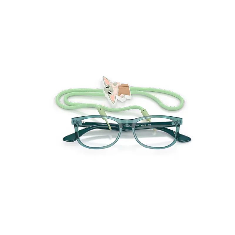 Ray-Ban Star Wars™ - Grogu Mini New Wayfarer Optics Eyeglasses Petroleum Frame Clear Lenses Polarized by Ray-Ban