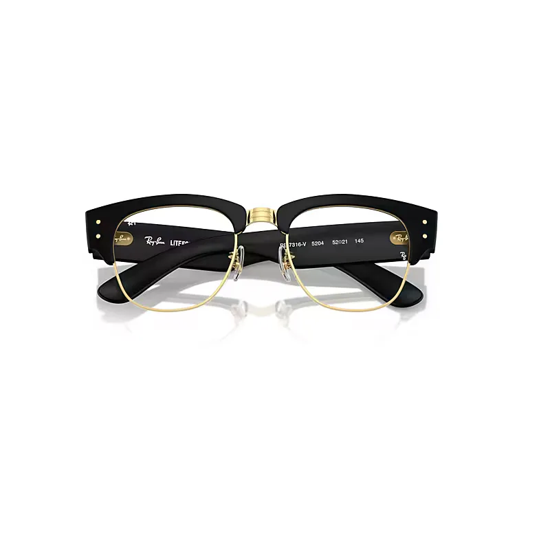 Mega Clubmaster Optics Liteforce Eyeglasses Sand Black Frame Clear Lenses Polarized by Ray-Ban