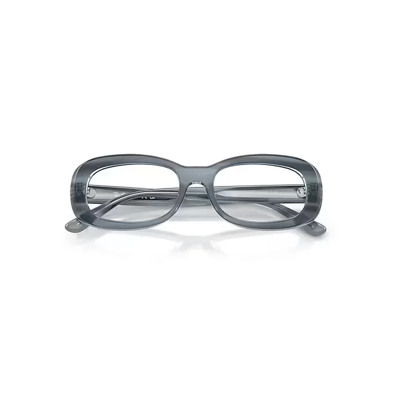 Rb2221v Optics Eyeglasses Striped Blue Frame Clear Lenses Polarized