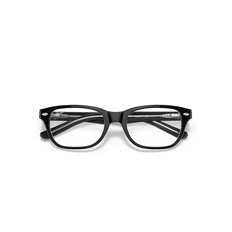 Rb1555 Optics Eyeglasses Black on Transparent Frame Clear Lenses Polarized by Ray-Ban