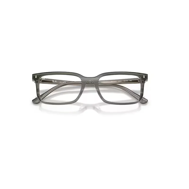 Rb5445 Eyeglasses Striped Grey Frame Clear Lenses Polarized by Ray-Ban