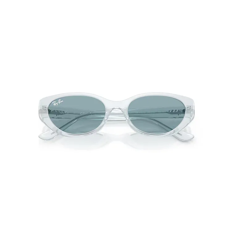 Rb4457d Bio-Based Sunglasses Transparent Ice Frame Blue Lenses by Ray-Ban