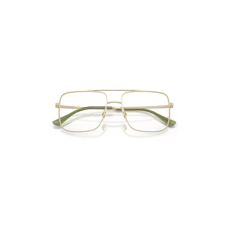 Ari Optics Bio-Based Eyeglasses Pale Gold Frame Clear Lenses Polarized by Ray-Ban