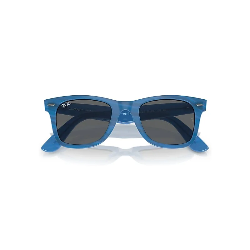 Original Wayfarer Change Sunglasses Photo Striped Blue Frame Grey Lenses by Ray-Ban
