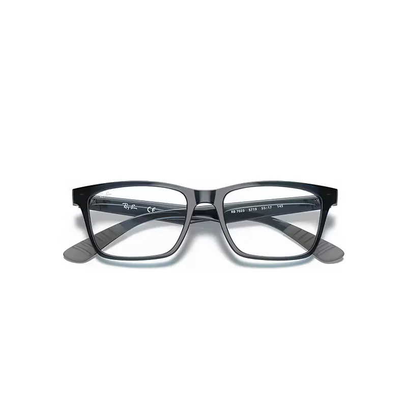 Rb7025 Optics Eyeglasses Blue Frame Clear Lenses Polarized by Ray-Ban