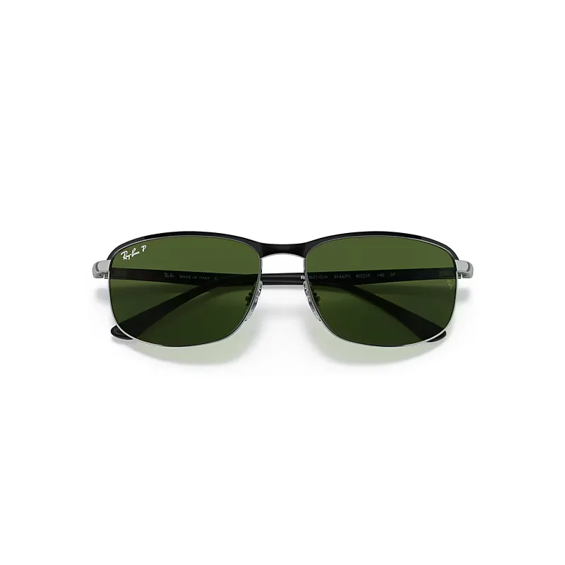 Rb3671 Polarized+ Lenses Sunglasses Black Frame Green Lenses Polarized by Ray-Ban