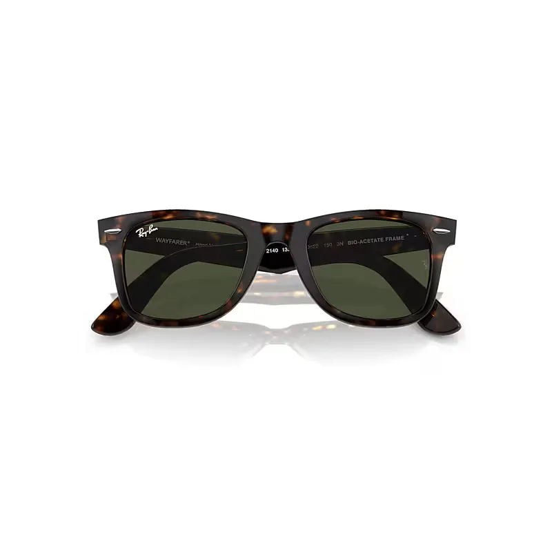 Original Wayfarer Bio-Based Sunglasses Havana Frame Green Lenses by Ray-Ban