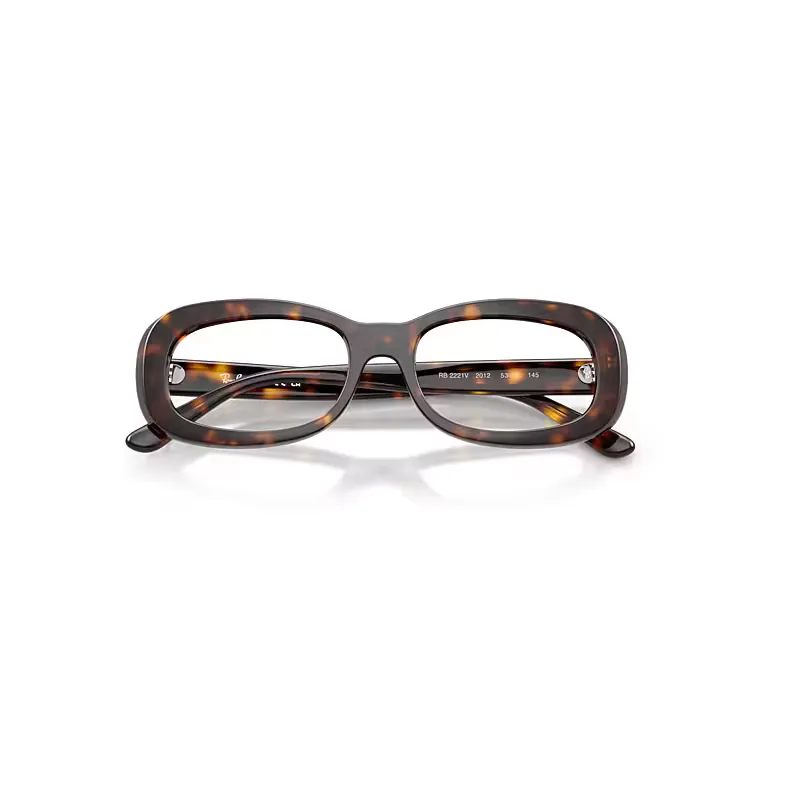 Rb2221v Optics Eyeglasses Striped Blue Frame Clear Lenses Polarized