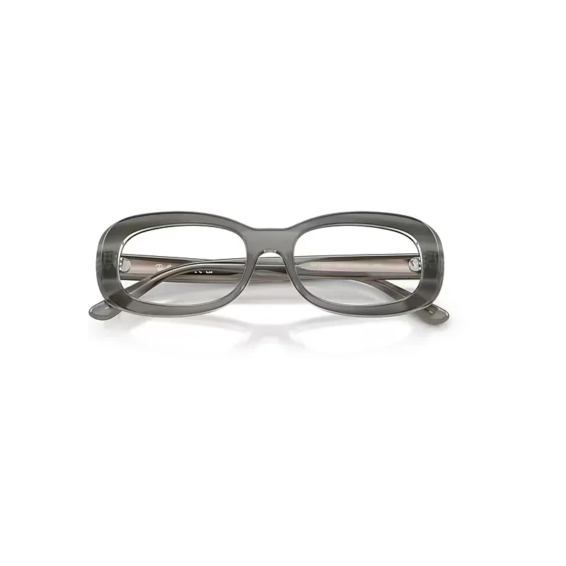 Rb2221v Optics Eyeglasses Striped Blue Frame Clear Lenses Polarized