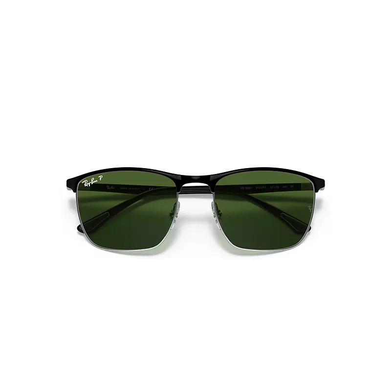 Rb3686 Polarized+ Lenses Sunglasses Black Frame Green Lenses Polarized by Ray-Ban