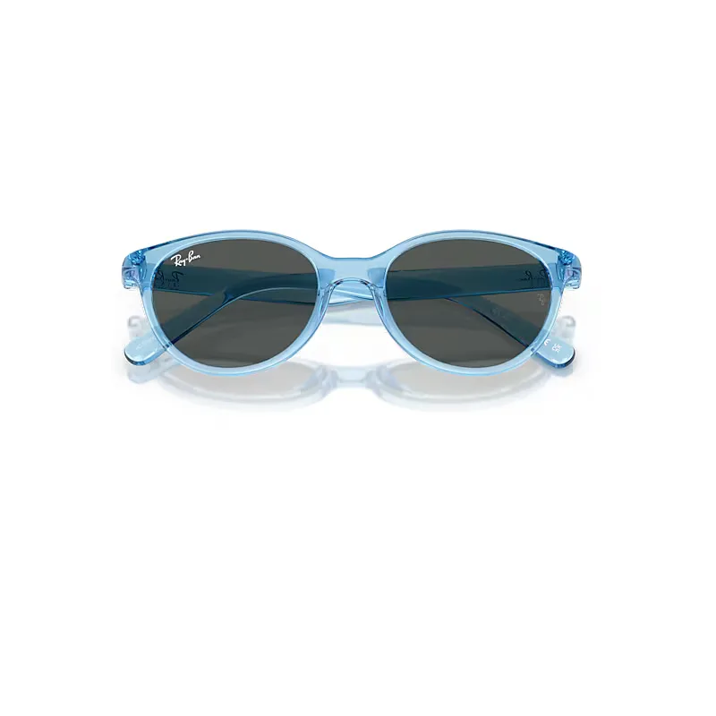 Rb9080s Bio-Based Sunglasses Transparent Blue Frame Grey Lenses by Ray-Ban