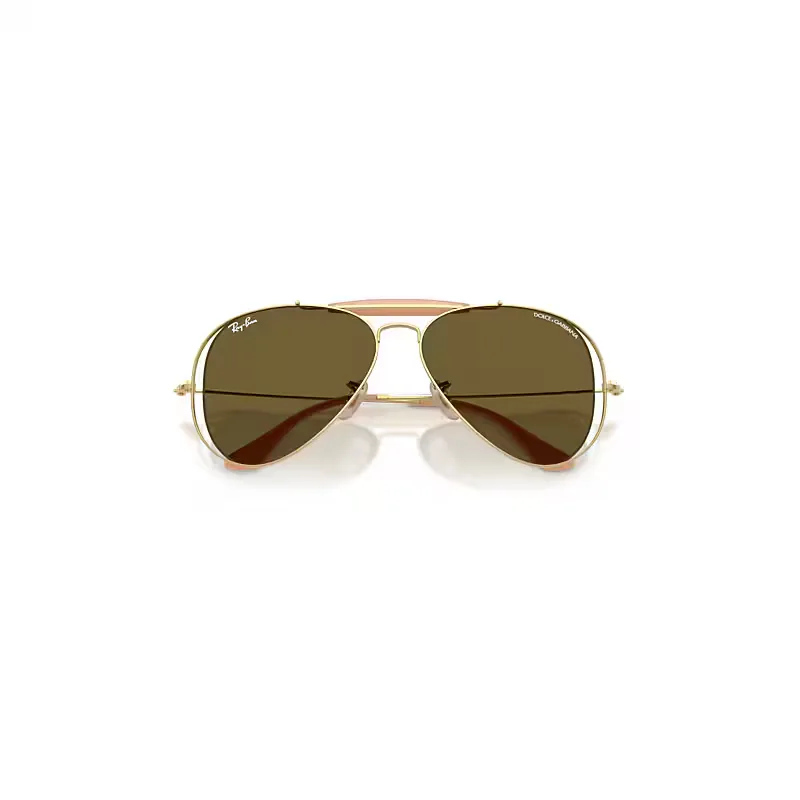 The Outdoorsman by Dolce&gabbana Sunglasses Arista Gold Frame Brown Lenses by Ray-Ban