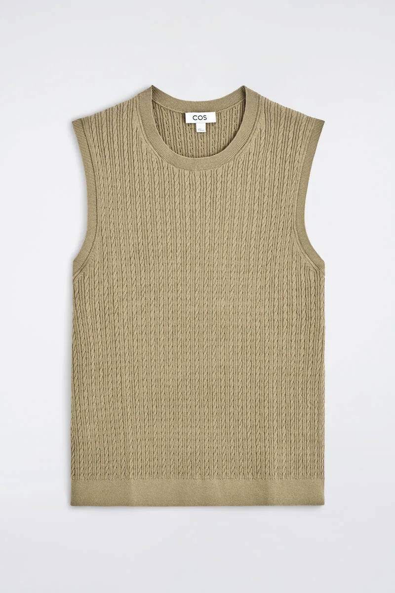 Cable-Knit Cotton-Linen Tank Top by COS