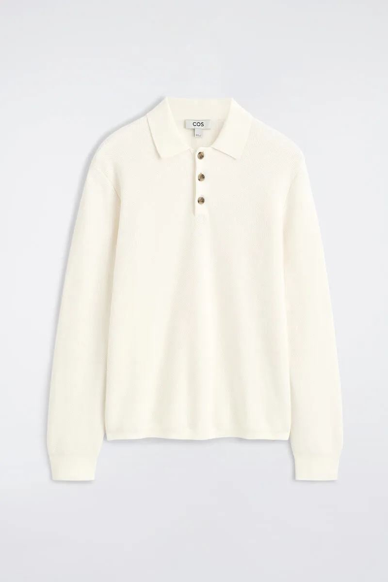 Honeycomb-Knit Polo Shirt by COS