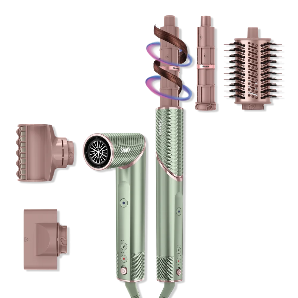 FlexStyle IonCurl Ion Air Drying, Curling & Styling System, Strawberry Matcha by Shark Beauty