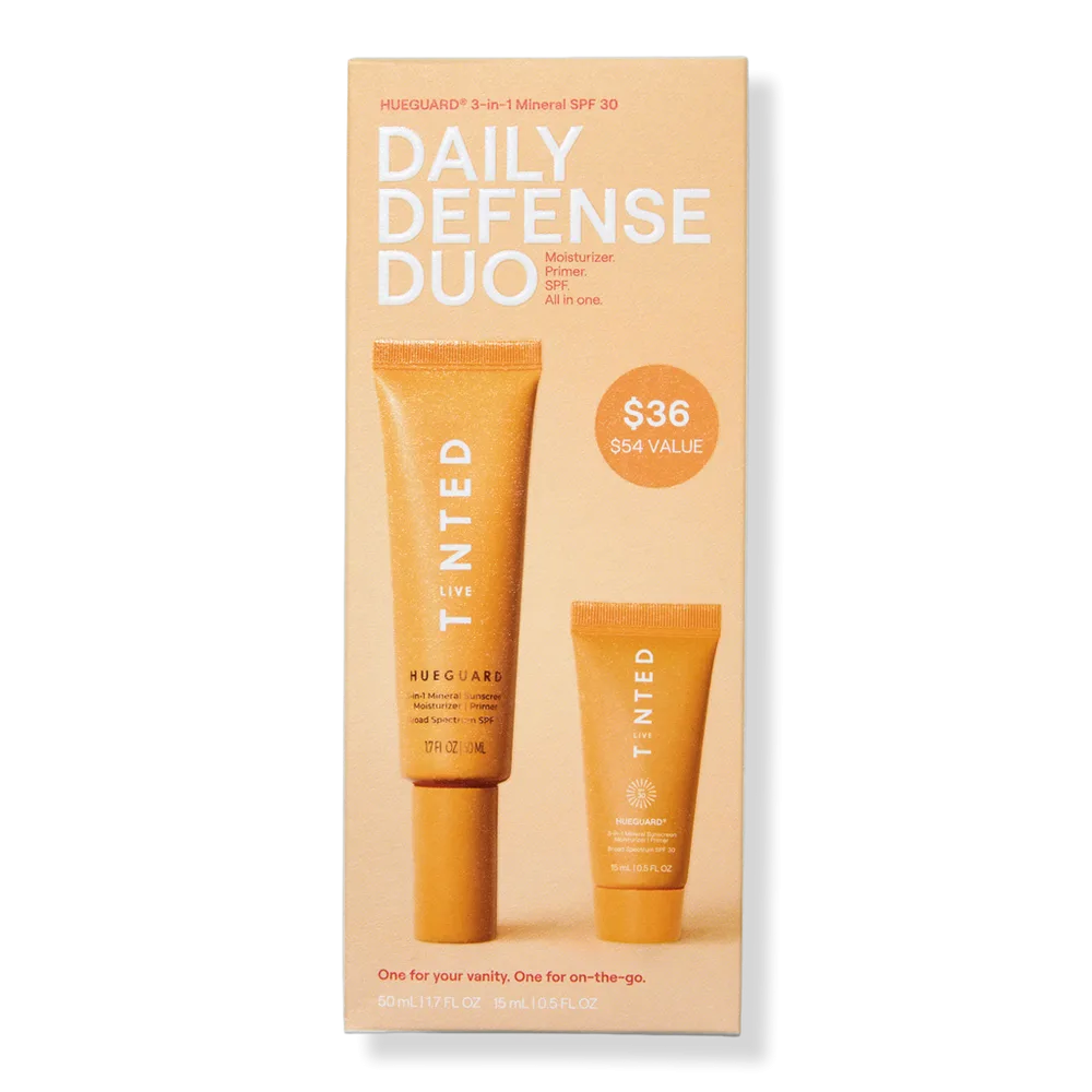 Hueguard 3-In-1 Mineral Sunscreen SPF 30 Daily Defense Duo by Live Tinted