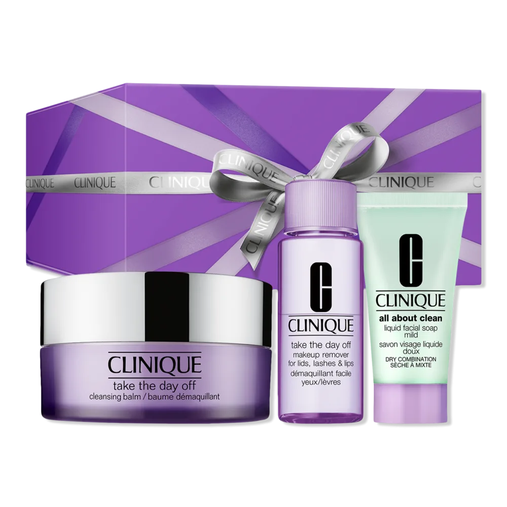 3 Piece the Cleansing Edit: Face Cleanser and Makeup Remover Holiday Gift Set by Clinique