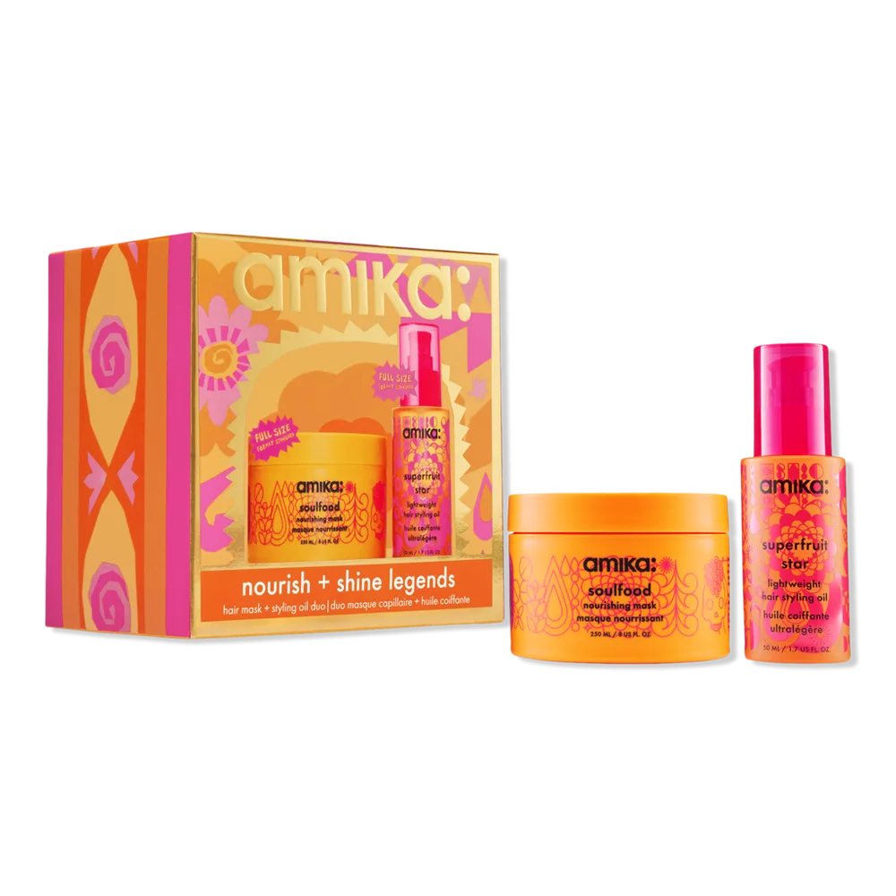 Nourish + Shine Legends Mask and Hair Oil Set by amika