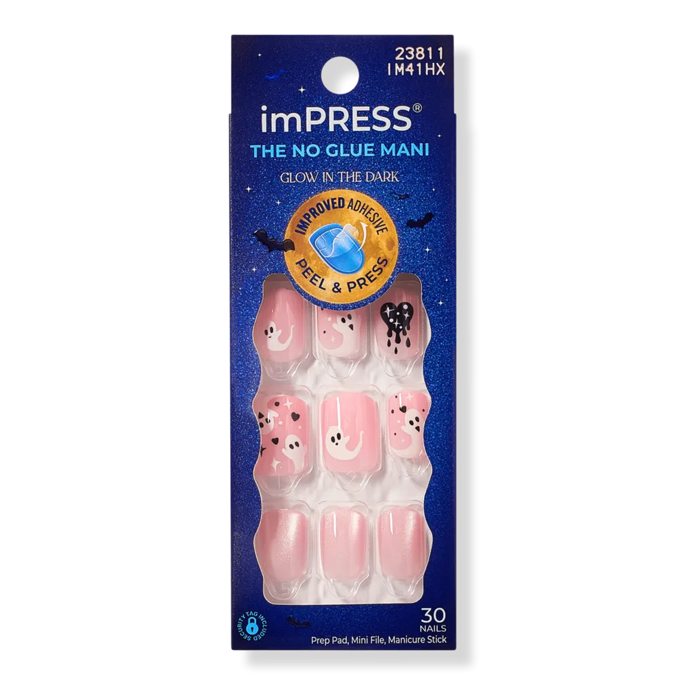Impress Design Short Squoval Press on Nails, Blood Moon by Kiss
