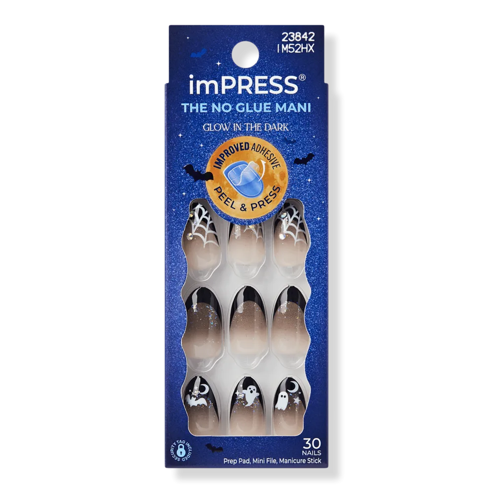 Impress Design Medium Almond Press on Nails, Boo Proof by Kiss