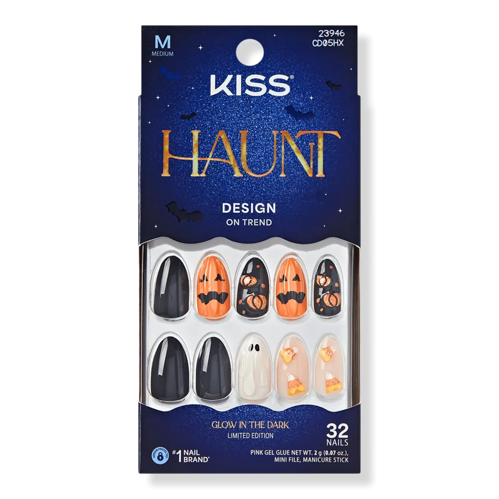 Core Design Medium Almond Press on Nails, Witching Hour by Kiss