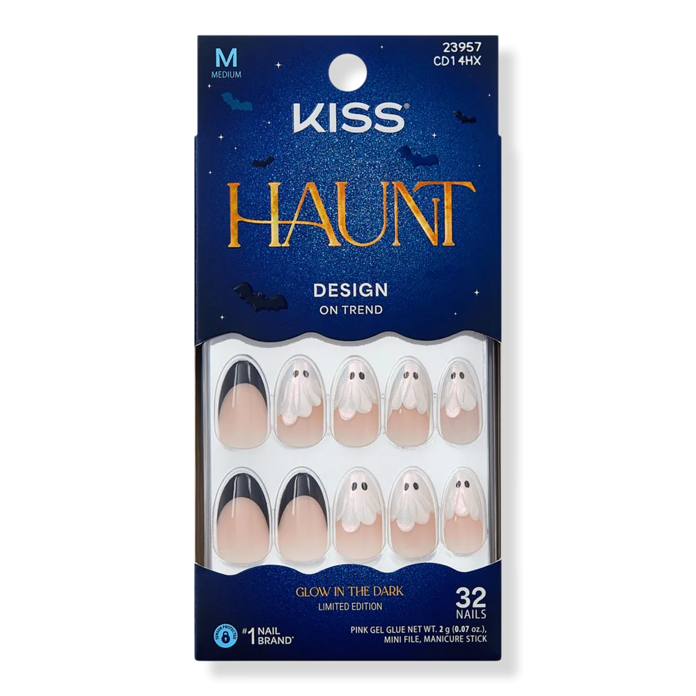 Core Design Medium Almond Press on Nails, Midnight Makeover by Kiss
