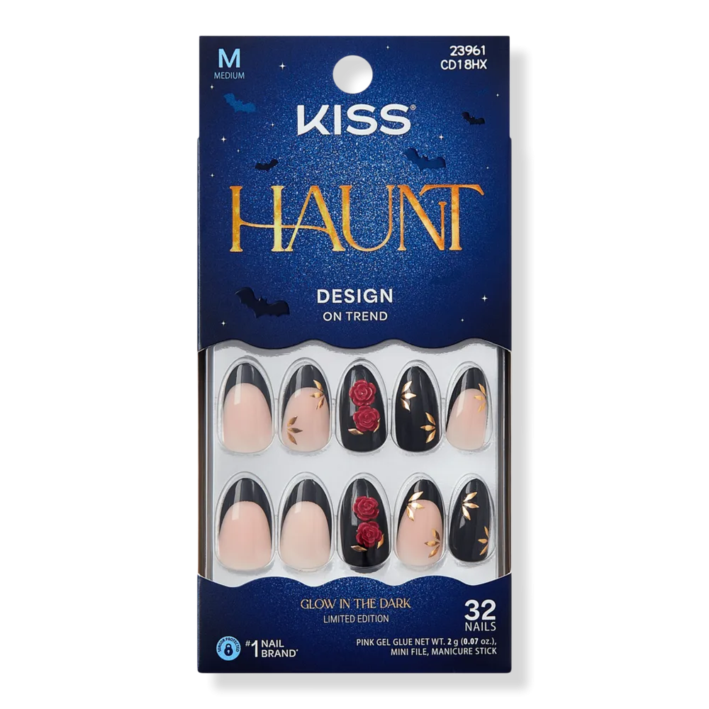 Core Design Medium Almond Press on Nails, Drop Dead Gorgeous by Kiss