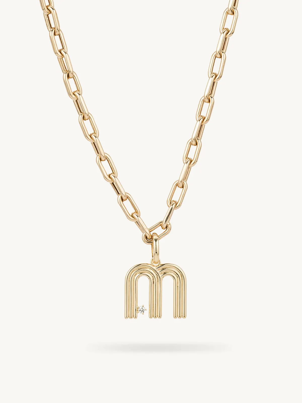 Groovy Initial Charm and Chain Link Necklace by Adina Reyter