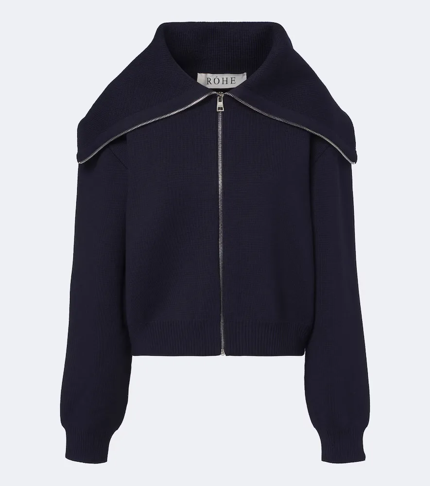 Wool Zip-Up Cardigan by Rohe