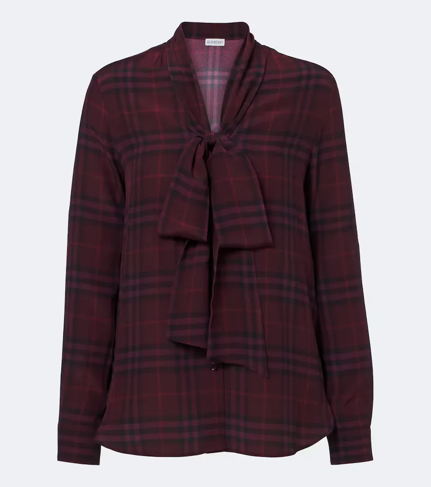 Rhiannon Burberry Check Silk Blouse by Burberry