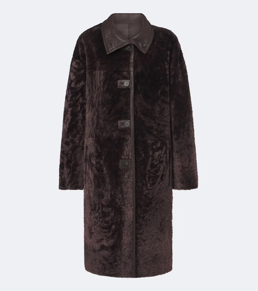 Ari Reversible Leather and Shearling Coat