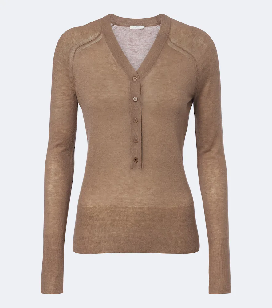 Reem Cashmere Henley Shirt by Joseph