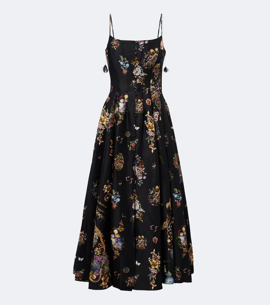 Floral Linen and Silk Maxi Dress by Camilla