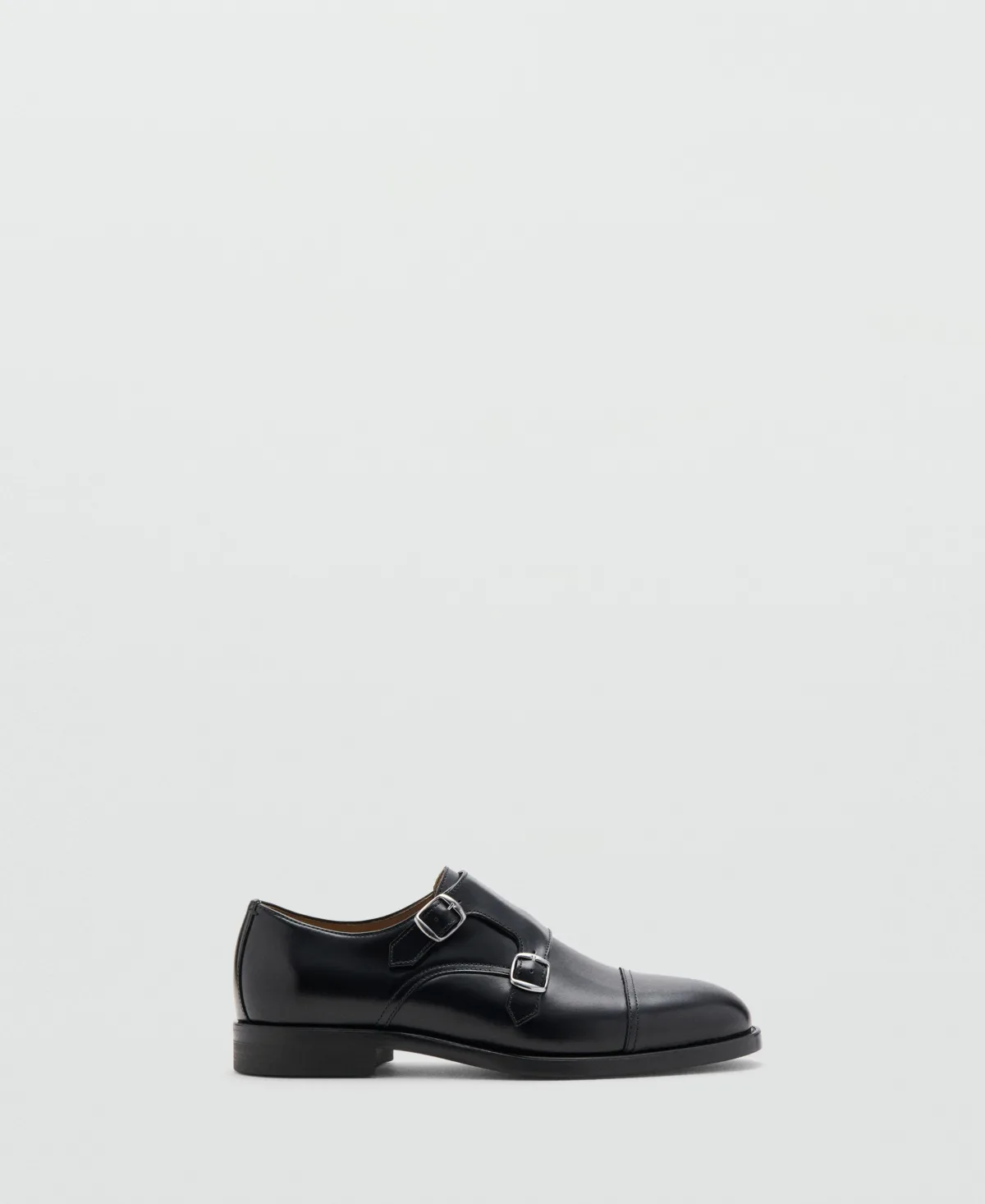 Double Buckle Leather Shoes by Mango