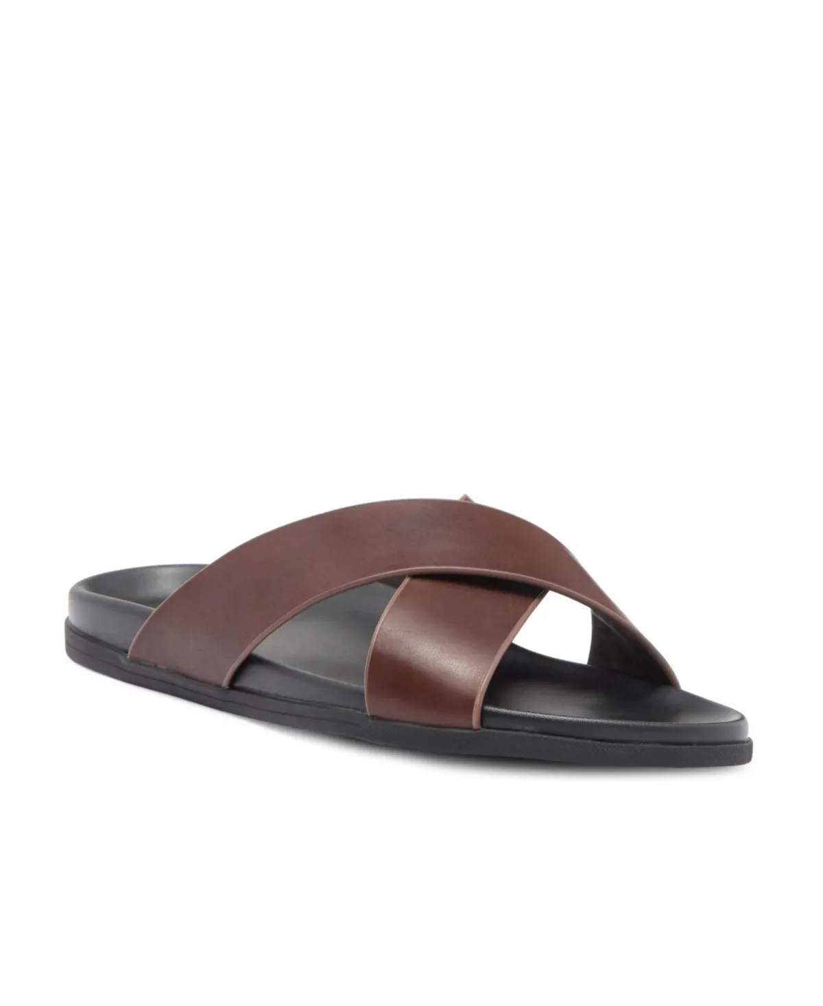 Jake Dress Casual Cross-Strap Leather Slide Sandal