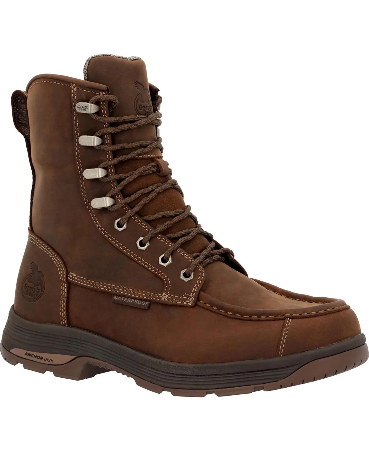 Athens SuperLyte 8" Waterproof Side-Zip Moc Toe Work Boot by Georgia Boot